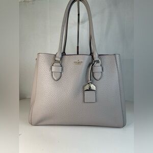 Kate Spade Pebbled Leather Tote in Light Gray
